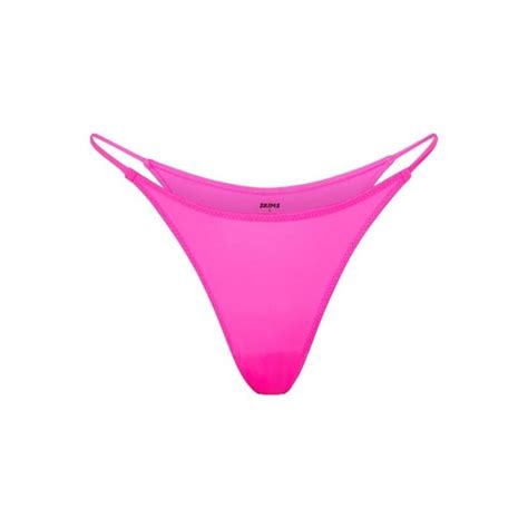 SKIMS Intimates Sleepwear Skims Hot Pink Micro Cording V Cheeky Bikini Womens Medium