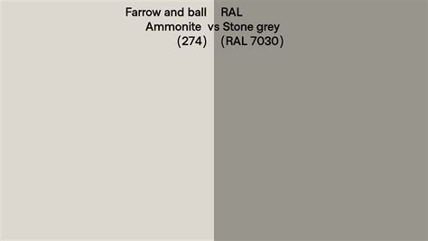 Farrow And Ball Ammonite 274 Vs Ral Stone Grey Ral 7030 Side By