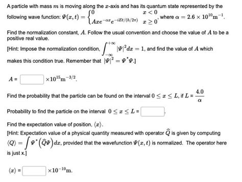 Solved A Particle With Mass M Is Moving Along The X Axis And Chegg