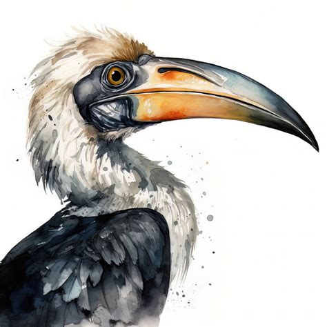 Hornbill Bird Portrait Watercolor Painting by Frank095 on DeviantArt