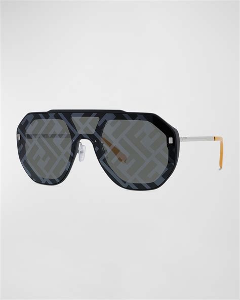 Fendi FF Logo Injection Plastic Shield Sunglasses Neiman Marcus