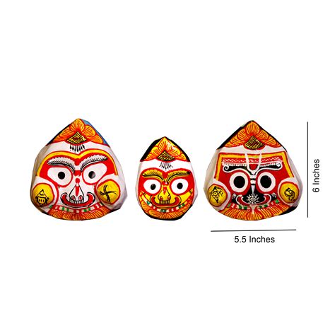 Divine Trio: Colourful Handcrafted Lord Jagannath Balabhadra Subhadra Idol