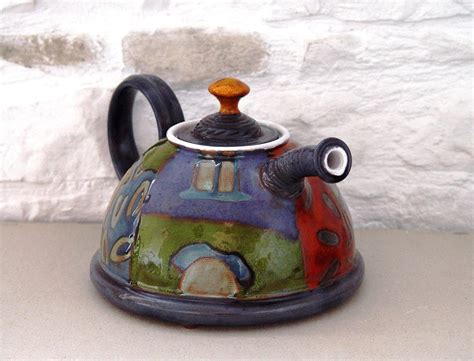 Colorful Handmade Ceramic Teapot Danko Pottery Unique Clay Tea Pot