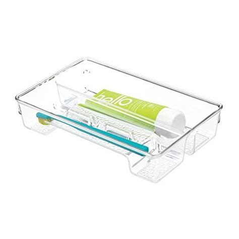 mDesign Plastic Toothbrush Holder, Storage Organizer Bin for Bathroom ...