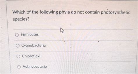 Solved Which Of The Following Phyla Do Not Contain