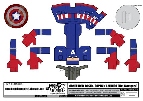 Captain America Paper Crafts Papercraft Templates Captain America