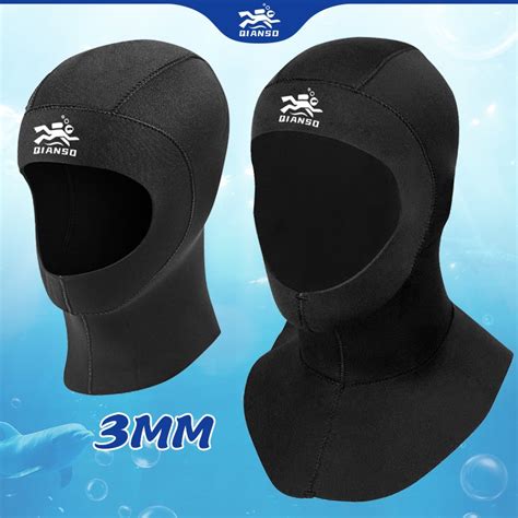 Qsz 3mm Neoprene Snorkeling Diving Cap Scuba Diving Head Neck Cover Diving Hood For Snorkeling