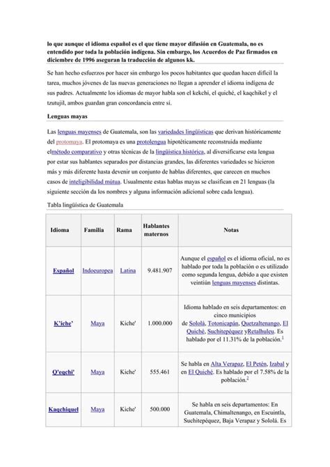 Lenguas Habladas En Guatemala Pdf