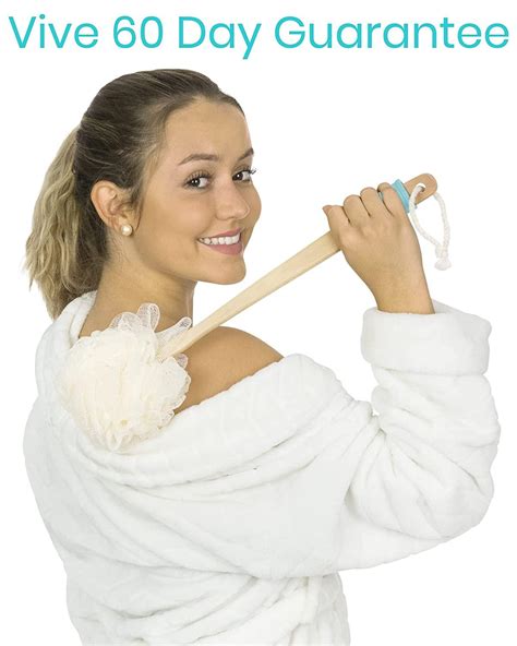 Shower Back Long Handle Brush Loofah Stick For Men And Women