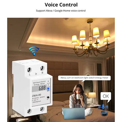 Tuya Wifi Digital Electricity Consumption Kwh Din Rail Smart Energy Meter