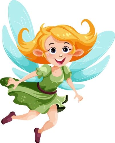 Cute Fantasy Fairy Cartoon Character Royalty Free Vector