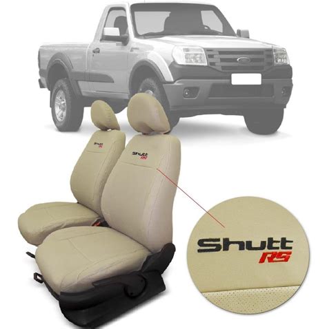 Jogo Capa Banco Ford Ranger Cabine Simples Bege Couro Shutt