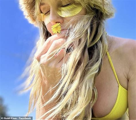 Heidi Klum Puts On A Busty Display In A Bright Yellow Bikini On