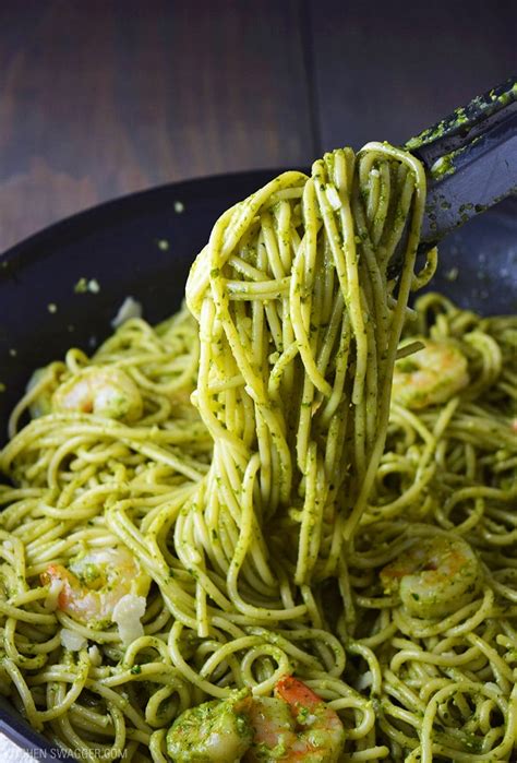 Pesto Shrimp Pasta Recipe | Kitchen Swagger