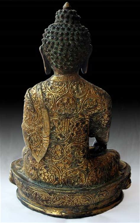 Th Century Tibetan Gilt Bronze Shakyamuni Buddha Statue