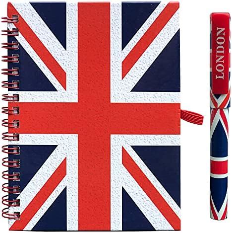 Union Jack Notebook And Matching Pen Medium A6 Size London Souvenir