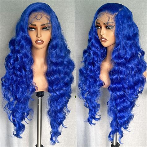 Amazon Soku X Lace Frontal Wig Inch Blue Body Wave