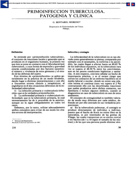 PRIMOINFECCION TUBERCULOSA PATOGENIA Y CLÍNICA