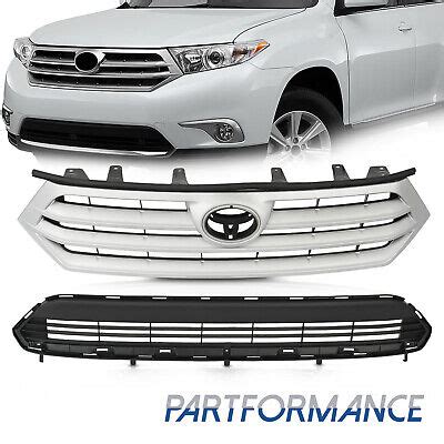 For Toyota Highlander Front Bumper Upper Lower Grille