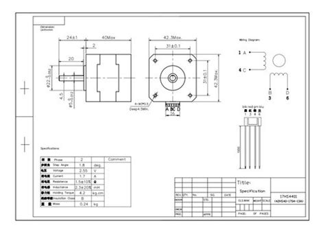 Motor De Passo Nema 17 4 2 Kgf 12v 17hs4401 Impres 3d Full TDTEC