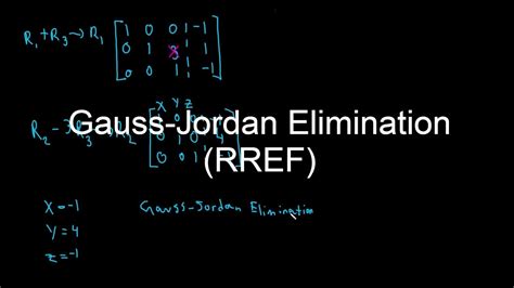 How To Represent A Matrix In Row Reduced Echelon Form Gauss Jordan