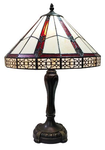 83141 Geometric Stained Glass Lamp With Satin Bronze Finish Base Rainbow Art Glass