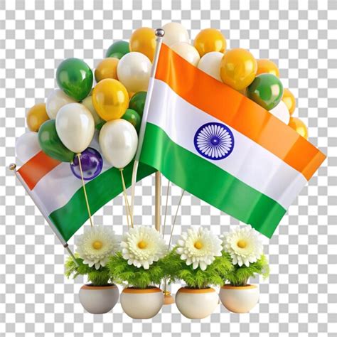 Indian Flag On Transparent Background Premium Ai Generated Psd