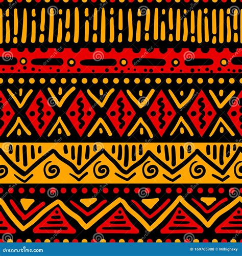 African Colors Ethnic Art Seamless Pattern Stock Vector - Illustration ...