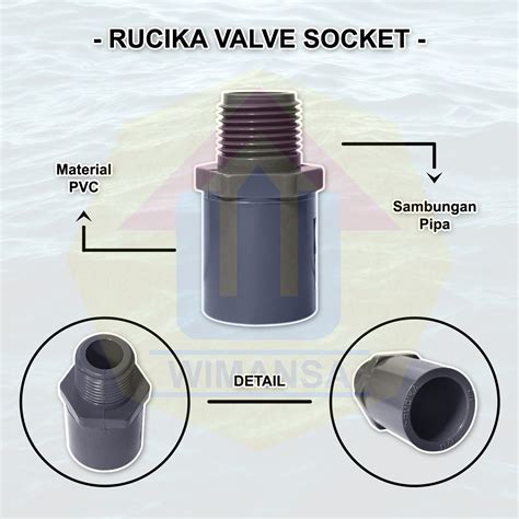 Rucika Valve Socket Inch Sambungan Pipa Pvc Lazada Indonesia