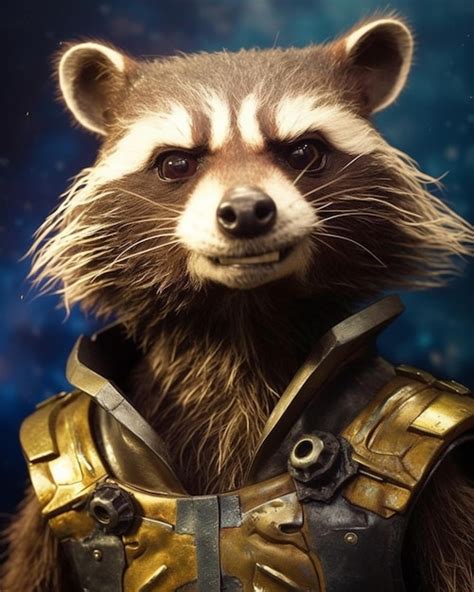 Premium AI Image | Guardians of the galaxy rocket raccoon