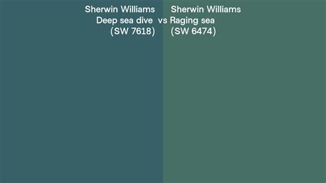 Sherwin Williams Deep Sea Dive Vs Raging Sea Side By Side Comparison