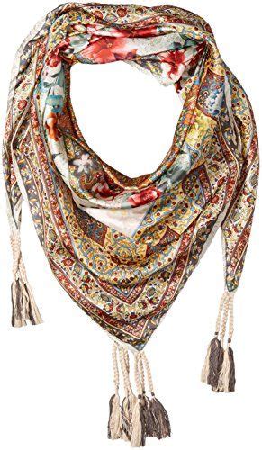 Johnny Was Women S Patterned Silk Square Scarf With Tassels Scarf