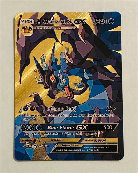 Mavin M Charizard X GX Gold Foil Pokemon Fan Art Card