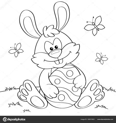 Dibujo Para Colorear Conejo De Pascua