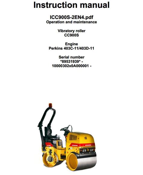 Dynapac Vibratory Roller Cc S Parts Catalogue Operation Maintenance