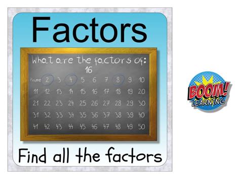 fun factors resources  factors primes squares