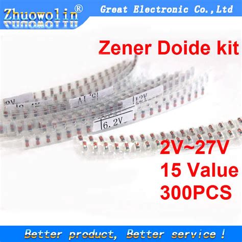 Pc Lot Smd Zener Diode Kit Ll W W V V Models Each