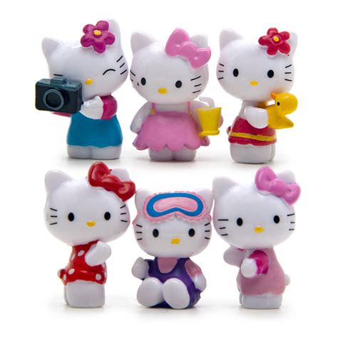 6pcsset Cute Hello Kitty Mini Figures Toy Ebay