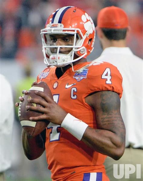 Clemson Tigers quarterback Deshaun Watson gets ready to throw a pass as ...