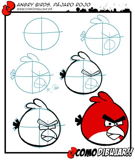 Como Dibujar Al P Jaro Rojo De Los Angry Birds Comodibujar