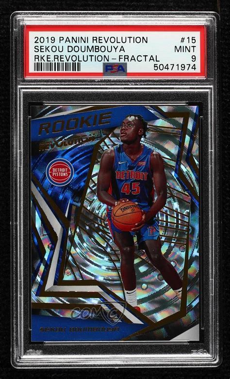 2019 20 Panini Revolution Fractal Sekou Doumbouya 15 PSA 9 MINT Rookie