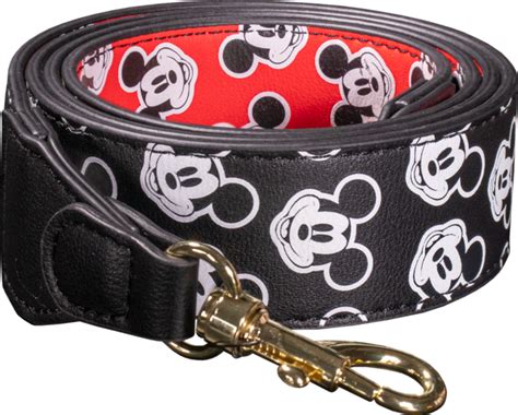 mickey mouse reversible mickey print faux leather bag strap