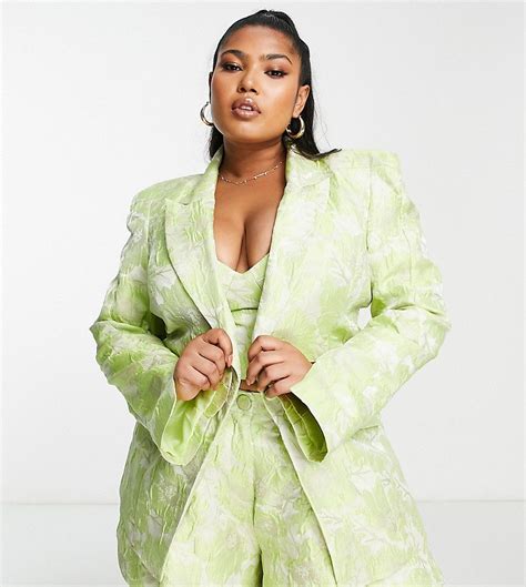 Blazer In Gro En Gr En Von Asos Luxe Teil Eines Kombisets Oberteil Und