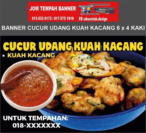 Jom Tembah Banner Khemah Niaga Bisnes Cucur Udang Kuah Kacang Ready