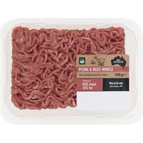 Woolworths Pork And Beef Mince 500g Bunch