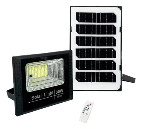 Foco Solar Led 30 W Sensor Patio Jardín Exterior Fotocélula MercadoLibre