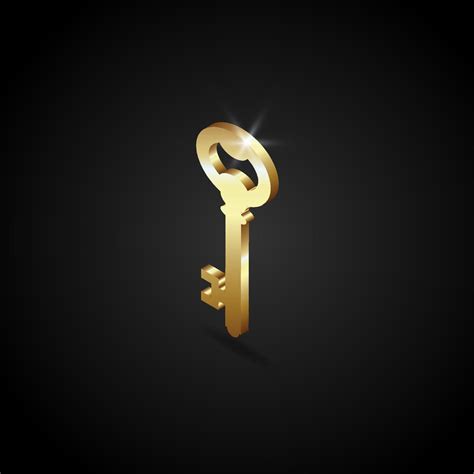 Luxury golden key vector illustration. The key symbol. Key icon ...