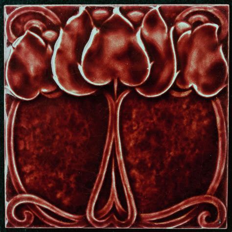 V B Mettlach Nouveau Tile Jugendstil Fliese C1900 Red Etsy