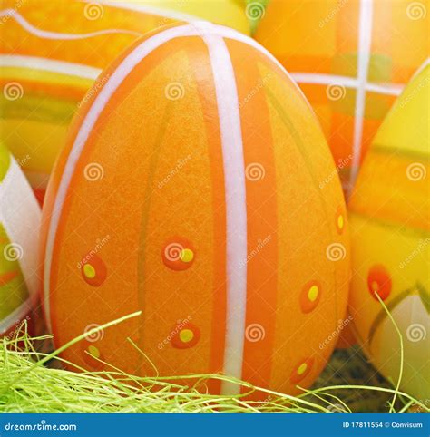 Decorative Orange Easter Egg Stock Photo Image Of Vivid Painted