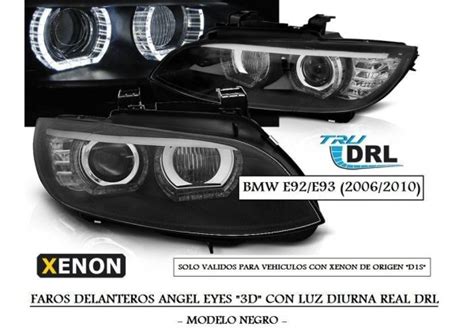 Juego De Faros Delanteros Bmw E E Ojos De Angel Led Negro Xenon